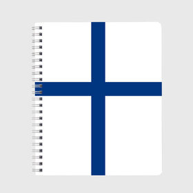 Тетрадь с принтом Флаг Финляндии , 100% бумага | 48 листов, плотность листов — 60 г/м2, плотность картонной обложки — 250 г/м2. Листы скреплены сбоку удобной пружинной спиралью. Уголки страниц и обложки скругленные. Цвет линий — светло-серый
 | finland | flag | suomi | финляндия | флаг