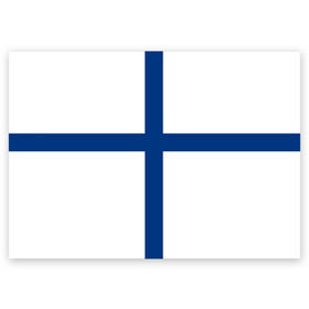 Поздравительная открытка с принтом Флаг Финляндии , 100% бумага | плотность бумаги 280 г/м2, матовая, на обратной стороне линовка и место для марки
 | finland | flag | suomi | финляндия | флаг