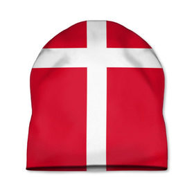Шапка 3D с принтом Флаг Дании , 100% полиэстер | универсальный размер, печать по всей поверхности изделия | danmark | denmark | flag | дания | флаг