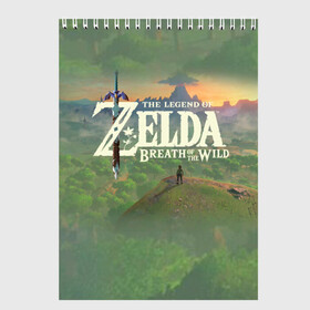Скетчбук с принтом The Legend of Zelda , 100% бумага
 | 48 листов, плотность листов — 100 г/м2, плотность картонной обложки — 250 г/м2. Листы скреплены сверху удобной пружинной спиралью | Тематика изображения на принте: breath of the wild | the legend of zelda