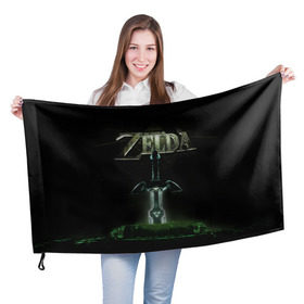 Флаг 3D с принтом The Legend of Zelda , 100% полиэстер | плотность ткани — 95 г/м2, размер — 67 х 109 см. Принт наносится с одной стороны | breath of the wild | the legend of zelda