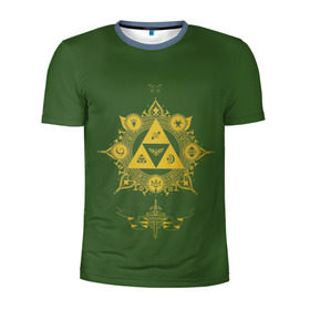 Мужская футболка 3D спортивная с принтом The Legend of Zelda , 100% полиэстер с улучшенными характеристиками | приталенный силуэт, круглая горловина, широкие плечи, сужается к линии бедра | breath of the wild | зельда | земля хайрул | линк