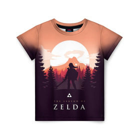 Детская футболка 3D с принтом The Legend of Zelda , 100% гипоаллергенный полиэфир | прямой крой, круглый вырез горловины, длина до линии бедер, чуть спущенное плечо, ткань немного тянется | breath of the wild | the legend of zelda