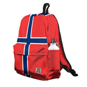 Рюкзак 3D с принтом Флаг Норвегии , 100% полиэстер | лямки с регулируемой длиной, сверху петелька, чтобы рюкзак можно было повесить на вешалку. Основное отделение закрывается на молнию, как и внешний карман. Внутри два дополнительных кармана, один из которых закрывается на молнию. По бокам два дополнительных кармашка | flag | norge | norway | норвегия | флаг