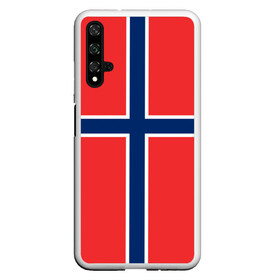 Чехол для Honor 20 с принтом Флаг Норвегии , Силикон | Область печати: задняя сторона чехла, без боковых панелей | Тематика изображения на принте: flag | norge | norway | норвегия | флаг