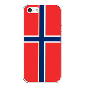 Чехол для iPhone 5/5S матовый с принтом Флаг Норвегии , Силикон | Область печати: задняя сторона чехла, без боковых панелей | flag | norge | norway | норвегия | флаг