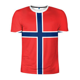 Мужская футболка 3D спортивная с принтом Флаг Норвегии , 100% полиэстер с улучшенными характеристиками | приталенный силуэт, круглая горловина, широкие плечи, сужается к линии бедра | flag | norge | norway | норвегия | флаг
