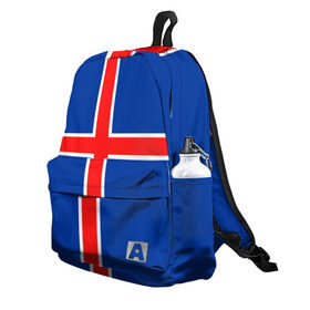 Рюкзак 3D с принтом Флаг Исландии , 100% полиэстер | лямки с регулируемой длиной, сверху петелька, чтобы рюкзак можно было повесить на вешалку. Основное отделение закрывается на молнию, как и внешний карман. Внутри два дополнительных кармана, один из которых закрывается на молнию. По бокам два дополнительных кармашка | flag | iceland | island | исландия | флаг