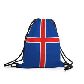 Рюкзак-мешок 3D с принтом Флаг Исландии , 100% полиэстер | плотность ткани — 200 г/м2, размер — 35 х 45 см; лямки — толстые шнурки, застежка на шнуровке, без карманов и подкладки | flag | iceland | island | исландия | флаг