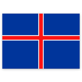 Поздравительная открытка с принтом Флаг Исландии , 100% бумага | плотность бумаги 280 г/м2, матовая, на обратной стороне линовка и место для марки
 | flag | iceland | island | исландия | флаг