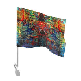 Флаг для автомобиля с принтом psychedelic , 100% полиэстер | Размер: 30*21 см | abstraction | color | spray | абстракция | волны | краска | краски | линии | оптические | полосы | разводы | узоры | фрактал | цветные