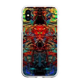 Чехол для iPhone XS Max матовый с принтом psychedelic , Силикон | Область печати: задняя сторона чехла, без боковых панелей | abstraction | color | spray | абстракция | волны | краска | краски | линии | оптические | полосы | разводы | узоры | фрактал | цветные