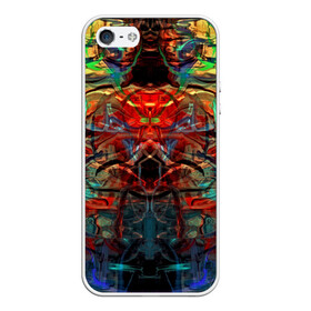 Чехол для iPhone 5/5S матовый с принтом psychedelic , Силикон | Область печати: задняя сторона чехла, без боковых панелей | abstraction | color | spray | абстракция | волны | краска | краски | линии | оптические | полосы | разводы | узоры | фрактал | цветные