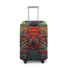Чехол для чемодана 3D с принтом psychedelic , 86% полиэфир, 14% спандекс | двустороннее нанесение принта, прорези для ручек и колес | abstraction | color | spray | абстракция | волны | краска | краски | линии | оптические | полосы | разводы | узоры | фрактал | цветные