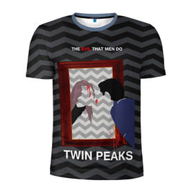Мужская футболка 3D спортивная с принтом TWIN PEAKS , 100% полиэстер с улучшенными характеристиками | приталенный силуэт, круглая горловина, широкие плечи, сужается к линии бедра | twin peaks | агент купер | арт | сериал | твин пикс | фильмы