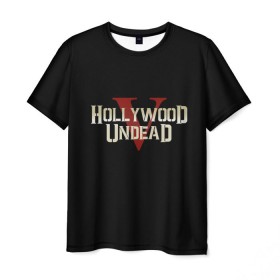 Мужская футболка 3D с принтом Hollywood Undead , 100% полиэфир | прямой крой, круглый вырез горловины, длина до линии бедер | five | hollywood undead | v