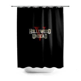 Штора 3D для ванной с принтом Hollywood Undead , 100% полиэстер | плотность материала — 100 г/м2. Стандартный размер — 146 см х 180 см. По верхнему краю — пластиковые люверсы для креплений. В комплекте 10 пластиковых колец | five | hollywood undead | v