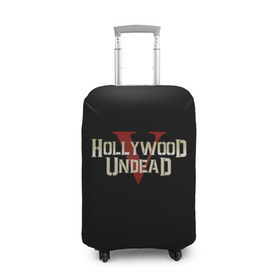 Чехол для чемодана 3D с принтом Hollywood Undead , 86% полиэфир, 14% спандекс | двустороннее нанесение принта, прорези для ручек и колес | five | hollywood undead | v