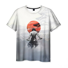 Мужская футболка 3D с принтом Японский самурай , 100% полиэфир | прямой крой, круглый вырез горловины, длина до линии бедер | Тематика изображения на принте: ниндзя | самурай | япония