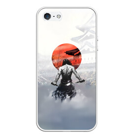 Чехол для iPhone 5/5S матовый с принтом Японский самурай , Силикон | Область печати: задняя сторона чехла, без боковых панелей | ниндзя | самурай | япония