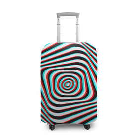 Чехол для чемодана 3D с принтом RGB optical , 86% полиэфир, 14% спандекс | двустороннее нанесение принта, прорези для ручек и колес | абстракция | волны | краска | линии | оптические | полосы | разводы | узоры | фрактал | цветные