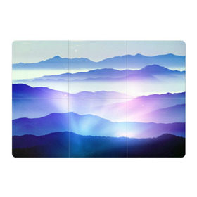 Магнитный плакат 3Х2 с принтом Сияние гор , Полимерный материал с магнитным слоем | 6 деталей размером 9*9 см | Тематика изображения на принте: горы | пейзаж
