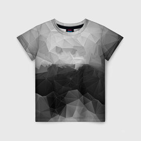 Детская футболка 3D с принтом Polygon gray , 100% гипоаллергенный полиэфир | прямой крой, круглый вырез горловины, длина до линии бедер, чуть спущенное плечо, ткань немного тянется | abstraction | polygon | абстракция | грань | краски | кубик | кубики | линии | мозаика | ребро | текстура | узор