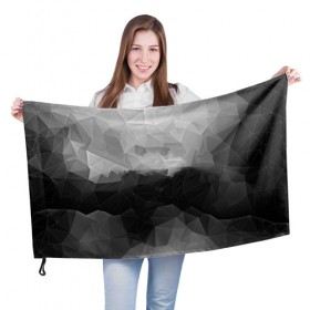 Флаг 3D с принтом Polygon gray , 100% полиэстер | плотность ткани — 95 г/м2, размер — 67 х 109 см. Принт наносится с одной стороны | abstraction | polygon | абстракция | грань | краски | кубик | кубики | линии | мозаика | ребро | текстура | узор