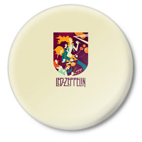 Значок с принтом Led Zeppelin Art ,  металл | круглая форма, металлическая застежка в виде булавки | poster