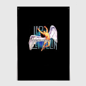Постер с принтом Led Zeppelin Angel , 100% бумага
 | бумага, плотность 150 мг. Матовая, но за счет высокого коэффициента гладкости имеет небольшой блеск и дает на свету блики, но в отличии от глянцевой бумаги не покрыта лаком | рок