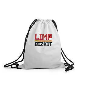 Рюкзак-мешок 3D с принтом Limp Bizkit Logo , 100% полиэстер | плотность ткани — 200 г/м2, размер — 35 х 45 см; лямки — толстые шнурки, застежка на шнуровке, без карманов и подкладки | Тематика изображения на принте: 