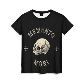 Женская футболка 3D с принтом Мементо Мори , 100% полиэфир ( синтетическое хлопкоподобное полотно) | прямой крой, круглый вырез горловины, длина до линии бедер | арт | минимализм | мода | стиль