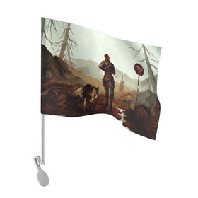 Флаг для автомобиля с принтом FallOut4Girl , 100% полиэстер | Размер: 30*21 см | dog | fallout4 | girl