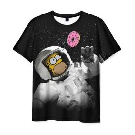 Мужская футболка 3D с принтом Space Homer , 100% полиэфир | прямой крой, круглый вырез горловины, длина до линии бедер | homer | simpsons | гомер | симпсон | симпсоны