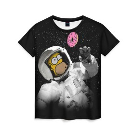 Женская футболка 3D с принтом Space Homer , 100% полиэфир ( синтетическое хлопкоподобное полотно) | прямой крой, круглый вырез горловины, длина до линии бедер | homer | simpsons | гомер | симпсон | симпсоны