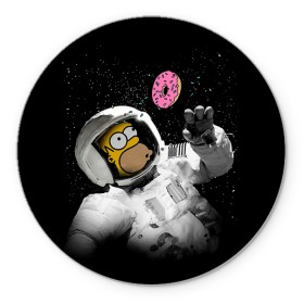 Коврик круглый с принтом Space Homer , резина и полиэстер | круглая форма, изображение наносится на всю лицевую часть | homer | simpsons | гомер | симпсон | симпсоны