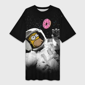 Платье-футболка 3D с принтом Space Homer ,  |  | homer | simpsons | гомер | симпсон | симпсоны