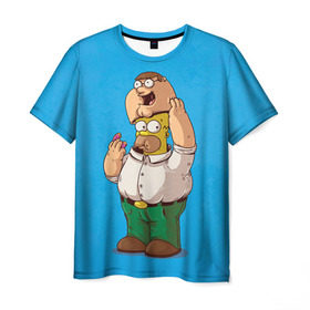 Мужская футболка 3D с принтом Homer Dad , 100% полиэфир | прямой крой, круглый вырез горловины, длина до линии бедер | simpsons | гомер | симпсоны
