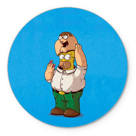 Коврик круглый с принтом Homer Dad , резина и полиэстер | круглая форма, изображение наносится на всю лицевую часть | simpsons | гомер | симпсоны