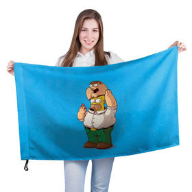 Флаг 3D с принтом Homer Dad , 100% полиэстер | плотность ткани — 95 г/м2, размер — 67 х 109 см. Принт наносится с одной стороны | simpsons | гомер | симпсоны