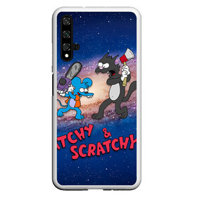 Чехол для Honor 20 с принтом Itchy & Scratchy space , Силикон | Область печати: задняя сторона чехла, без боковых панелей | simpsons | the itchy  scratchy | симпсоны | щекотка и царапка