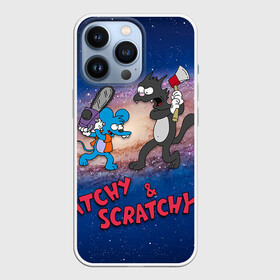 Чехол для iPhone 13 Pro с принтом Itchy  Scratchy space ,  |  | Тематика изображения на принте: simpsons | the itchy  scratchy | симпсоны | щекотка и царапка