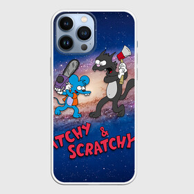 Чехол для iPhone 13 Pro Max с принтом Itchy  Scratchy space ,  |  | Тематика изображения на принте: simpsons | the itchy  scratchy | симпсоны | щекотка и царапка