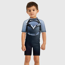 Детский купальный костюм 3D с принтом Мазда Дождь , Полиэстер 85%, Спандекс 15% | застежка на молнии на спине | mazda | мазда