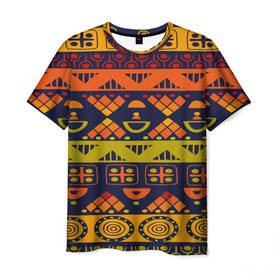 Мужская футболка 3D с принтом Африканские символы , 100% полиэфир | прямой крой, круглый вырез горловины, длина до линии бедер | Тематика изображения на принте: africa | pattern | африка | африканские мотивы | народы африки | национальная одежда | переплетение нитей | ткани | узор | этнический узор