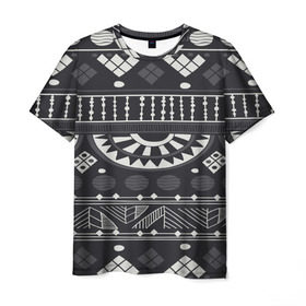 Мужская футболка 3D с принтом Black&White africa , 100% полиэфир | прямой крой, круглый вырез горловины, длина до линии бедер | Тематика изображения на принте: 