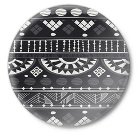 Значок с принтом Black&White africa ,  металл | круглая форма, металлическая застежка в виде булавки | 