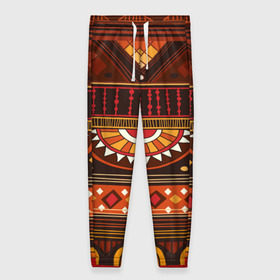 Женские брюки 3D с принтом Узорная этника , полиэстер 100% | прямой крой, два кармана без застежек по бокам, с мягкой трикотажной резинкой на поясе и по низу штанин. В поясе для дополнительного комфорта — широкие завязки | Тематика изображения на принте: africa | pattern | африка | африканские мотивы | народы африки | национальная одежда | переплетение нитей | ткани | узор | этнический узор