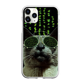 Чехол для iPhone 11 Pro матовый с принтом Кот в матрице , Силикон |  | кот | матрица | очки
