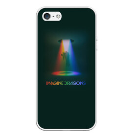 Чехол для iPhone 5/5S матовый с принтом Imagine Dragons Light , Силикон | Область печати: задняя сторона чехла, без боковых панелей | demons | evolve | mirrors | radioactive | драконы | космос | музыка | нло | ночь | поп | радуга | рок | свет